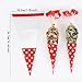 Candy Bags,MEZOOM 100 Pcs Cellophane Cone Treat Party Bags with Gold Twist Ties for Christmas Wedding Cookie Gift Candy Buffet Supply (Red)