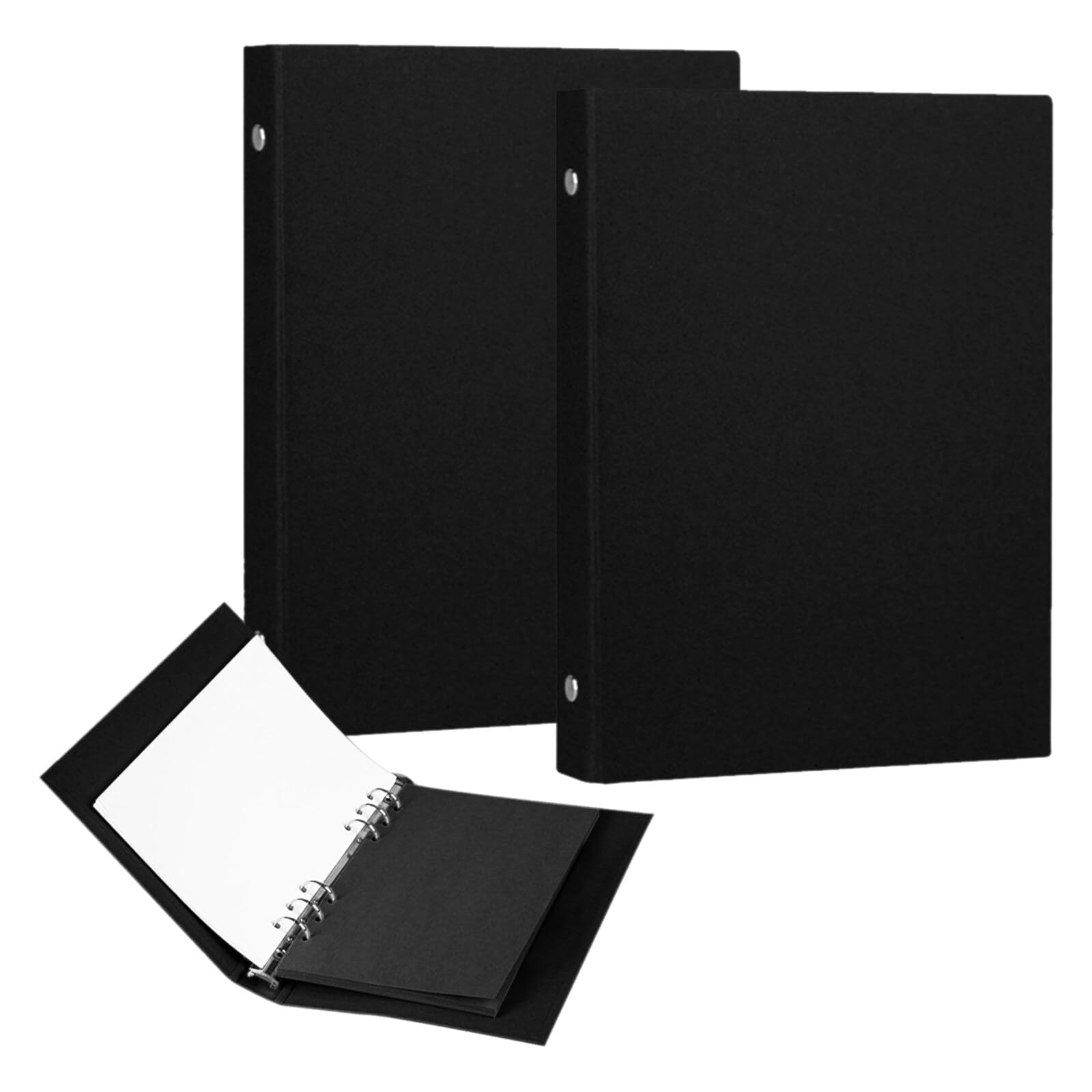 Dzmuero A5 Ring Binder - 2-Piece Set with 6 Rings for Covers & Loose Sheets (Black)