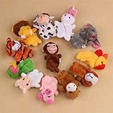 XILALU Baby Finger Puppets 12Pcs Zoo Zodiac Soft Small Animal Puppets Finger Plush Toys