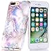 BAISRKE Shiny Rose Gold Marble Design Clear Bumper Matte TPU Soft Rubber Silicone Cover Phone Case Compatible with iPhone 7 Plus iPhone 8 Plus Colorful