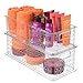 iDesign Zia Plastic Stack and Slide Storage Organizer, BPA-Free Baskets with Handles for Bathroom, Kitchen, Office, Pantry, Bedroom, Set of 3, Clear