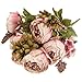KINGSO Artificial Peony Silk Flowers Bouquet Home Wedding Decoration
