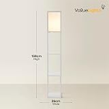 MiniSun White Wooden Floor Lamp with Shelves 159cm 10W Bulb Included view 4