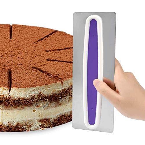 FOCCTS Stainless Steel Bench Scraper, Cake Edge Side Decorating Tools Scraper Smoother Scraper, 5.5oz - Thumbnail 7