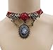 ETERNITY J. Vintage Princess Lolita Lace Victorian Necklace Bracelet Edwardian Vampire Gothic Choker Pendant (Red2)