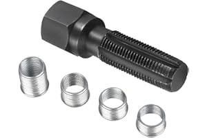 GAOLAOSY 14mm Cylinder Head Rethreaded Kit, M14 x 1.25 Car Carbon Steel Spark Plug Thread Repair Tool Set with Tap & 4 Thread Inserts, Auto Repairing Accessories for Damaged Spark Plug Holes