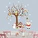 ElecMotive Merry Christmas Santa Claus Owls Christmas Tree Gifts Wall Decals, Living Room Bedroom Shop Window Removable Wall Stickers Murals Removable DIY Home Decorations Art Decor (Christmas)