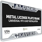 Desert Cactus Xavier University License Plate Frame XU Musketeers Metal Car Tag Holder for Front or Back of Car Officially Licensed (Alumni)