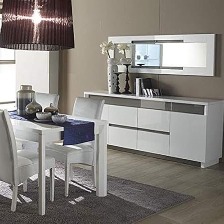 Kasalinea Specchio Da Parete Bianco E Grigio Laccato Design Era Amazon It Casa E Cucina