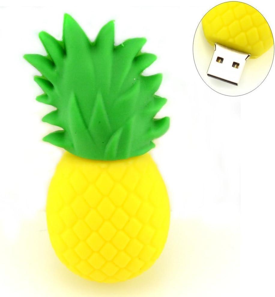 Cute USB Flash Drive 64GB, Aretop USB2.0 Creative Miniature Pineapple Memory Stick Pendrive for Computer 64GB Thumb Drive Fruit USB Jump Drive Data Storage Business Gift for Father’s Day Present