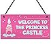 XLD Store Princess Castle Hanging Plaque Door Playroom Bedroom Sign Gift Baby Girls Fairytale Decor
