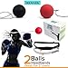 Boxing Reflex Ball (2 Sets) 2 Difficulty Level Balls on String with 2 Headbands For Speed Training, React Reflex Boxing Ball Softer than Tennis, Boxer Balls For Hand-Eye Coordination Adults/Kids