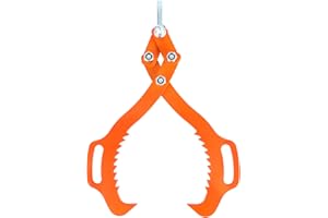 QWORK Heavy Duty 18-Inch Log Lifting Tongs with 2 Serrated Claw Hook | Grapple Timber Claw for Lumber Skidding