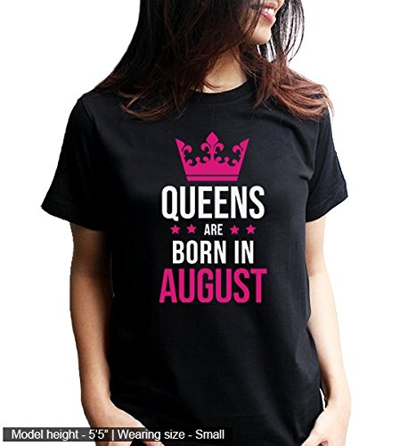 graphic printed t-shirt for women | queens are born in august t-shirt | birthday t-shirt | queen t-shirt | half sleeve t-shirt | round neck t shirt | 100%