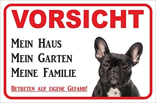 Vorsicht Franzosische Bulldogge Mein Haus Schwarz Schild Garten Gartenschilder Suenaacampo Com
