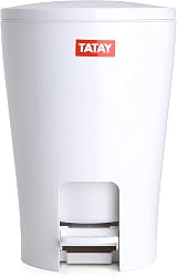 TATAY 5L Bathroom Bin with Pedal Diabolo White Inner Bucket Handle view 3