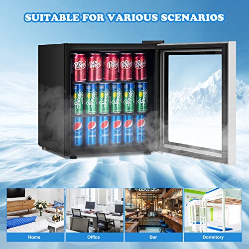 COSTWAY Beverage Refrigerator Cooler 60 Cans Capacity Mini Drink