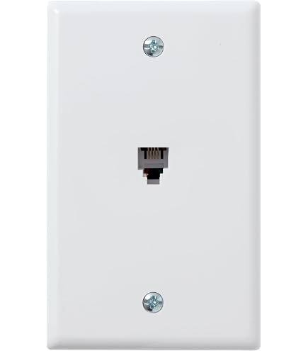 Riteav Piastra Muro Cat6 1 Porta – Connessione Senza Utensili – Adatta Per Scatole Standard – RA-WP-UNI-KS-D1G-C6-GYGY-1P