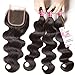 UNice Hair Icenu Series 8a Indian Body Wave Hair 3 Bundles With Lace Closure,100% Unprocessed Human Hair Extensions Weave (16 18 20+14 Free Part Closure)