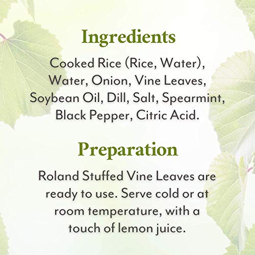 Roland Foods Canned Dolmas, Stuffed Vine Leaves with Rice and Spices