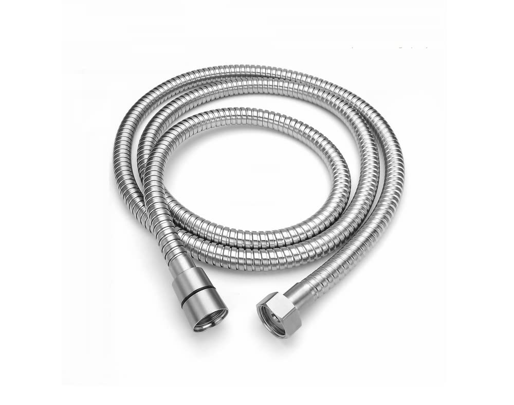 VIBORG SUS304 Stainless Steel 1.7-Meter Extra-Long Flexible Shower Hose with Embedded Washers Universal Replacement Anti-Kink Shower Water Pipe Cable for Handheld Showerhead Satin Nickel