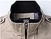 XueYin Men's Solid Cotton Casual Wear Stand Collar Jacket(Khaki,M size)