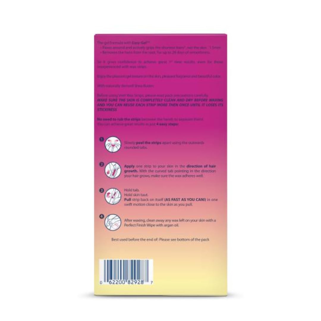 Veet Ready-to-Use Dermatologically Tested 40 Count Hair Remover Wax Strip Kit for Legs & Body (2 Pack)