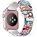 Lwsengme Compatible for Apple Watch Band 42mm 44mm, Soft Silicone Replacment Sport Bands iWatch Series 4 Series 3 Series 2 Series 1 - Pattern Printed (Flower-5, 42MM/44MM)