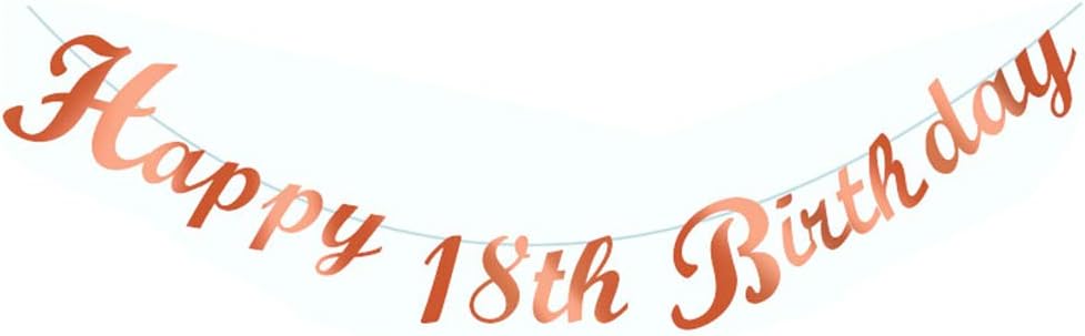Rzctukltd Happy Birthday Bunting Banner 18/21st/30/40/50/60 Party Decor (Rose Gold, 18th)