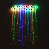 Ilyever 10 Pack Lights-up Fiber Optic Led Hair Lights Flashing Alternating Multicolor Hair Barrette Clip Braid - Party Supplies