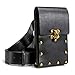 Steampunk Hiking Waist Bag Dark Brown Women's Multifunction Fashion Trumpet Postman Messenger Bag Men Belt Bag Mobile Phone Outdoor Bag (Black)