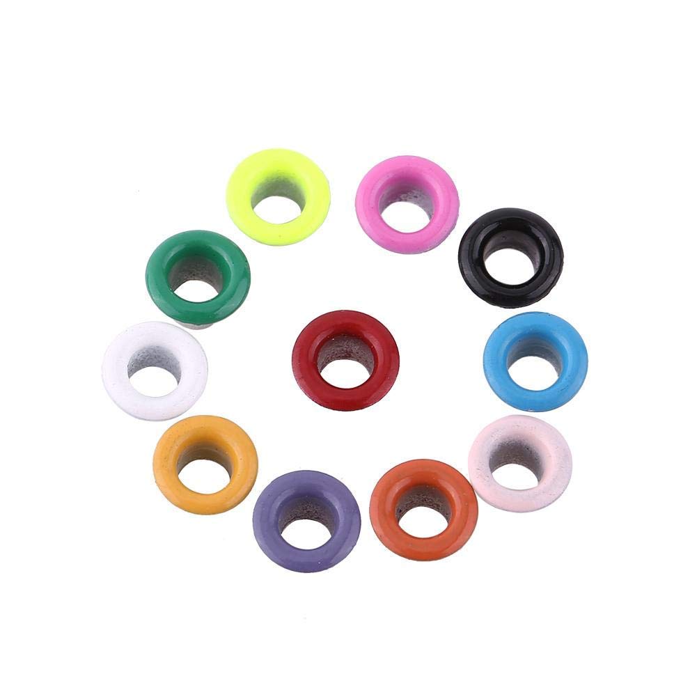 3mm Hole Metal Grommet Kit Tiny Grommets EyeletsSelf Backing, 500 Sets Grommet Tool Kit for Bead Cores, Clothes, Leather, Shoes Canvas Crafts Bag DIY Project Rivet Tools