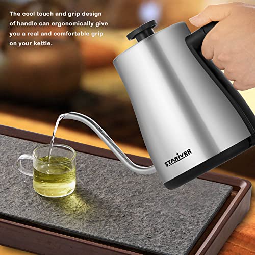 Stariver Electric Gooseneck Kettle, 1.2L Electric Tea Kettle, Pour Over