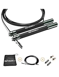 Jump Rope Ideal for Taking Your Workout to the Next Level   Features Ball-bearing System and 6 Inch, Extra-Long Handles That Foster Extreme Speed Jumping - Comes With a Carrying Bag, Rapid Results Manual Ebook
