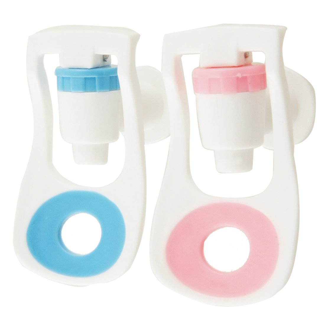 Sourcingmap Push Handle Threaded White Plastic Tap 2 Pcs for Water Dispenser