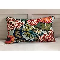 Athena Bacon Special Order for Amy Schumacher Chiang Mai Dragon in Aquamarine Designer Pillowcase with Dark Orange Piping