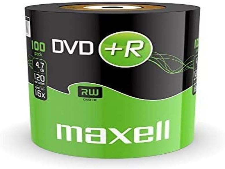 Maxell DVD+R 4.7 GB 16X 120 Min Matt Silver 100 Disc Pack