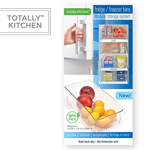 Totally Kitchen Clear Plastic Stackable Storage Bins with Carrying