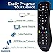 Philips Universal Remote Control for Samsung, Vizio, LG, Sony, Sharp, Roku, Apple TV, RCA, Panasonic, Smart TVs, Streaming Players, Blu-ray, DVD, Simple Setup, 3-Device, Black, SRP9232D/27thumb 1