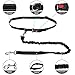 Hands Free Premium Running Dog Leash, Reflective Leash Adjustable Waist Belt + Strong Bungee Leash + Poop Bag Holder