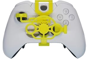 Hesupy Mini Steering Wheel for Xbox One X/S/Elite Controller, 3D Printing Mini Auxiliary Racing Wheel Replacement for Xbox One/X/S/Elite Racing Games Accessories (Yellow)