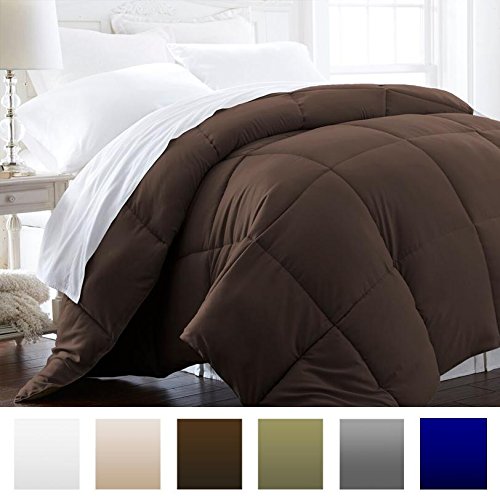 Beckham Hotel Collection 1600 Series - Lightweight - Luxury Goose Down Alternative Comforter - Hotel Quality Comforter and Hypoallergenic - King/Cali King - Brown (Best Down Duvet 2019)