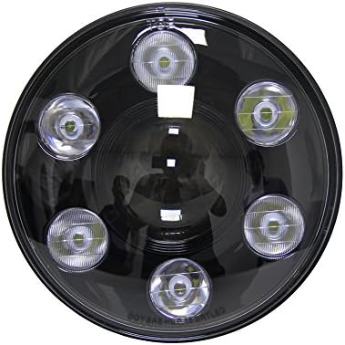 VOSICKY Pair of 7" Inch Black Round Led Headlight DRL Projector replacement for H6014 / H6015 / H6017 / H6024 conversion for Jeep Wrangler JK/TJ/LJ/CJ Hummer Harley(black)