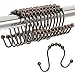 Amazer Shower Curtain Hooks Double Shower Curtain Rings Stainless Steel Rust-Resistant Double Glide Shower Hook Rings for Bathroom Shower Rod Curtains, Set of 12, Bronze- Close to The Gunmetal Color