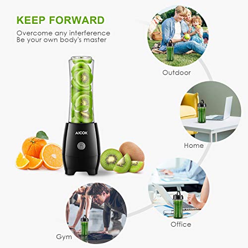 Personal Blender Aicok Smoothie Blender 300W Single Serve Smoothie