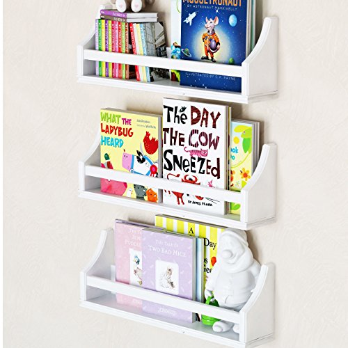 Set of 3 stylish baby nursery room wall shelf sturdy bi…