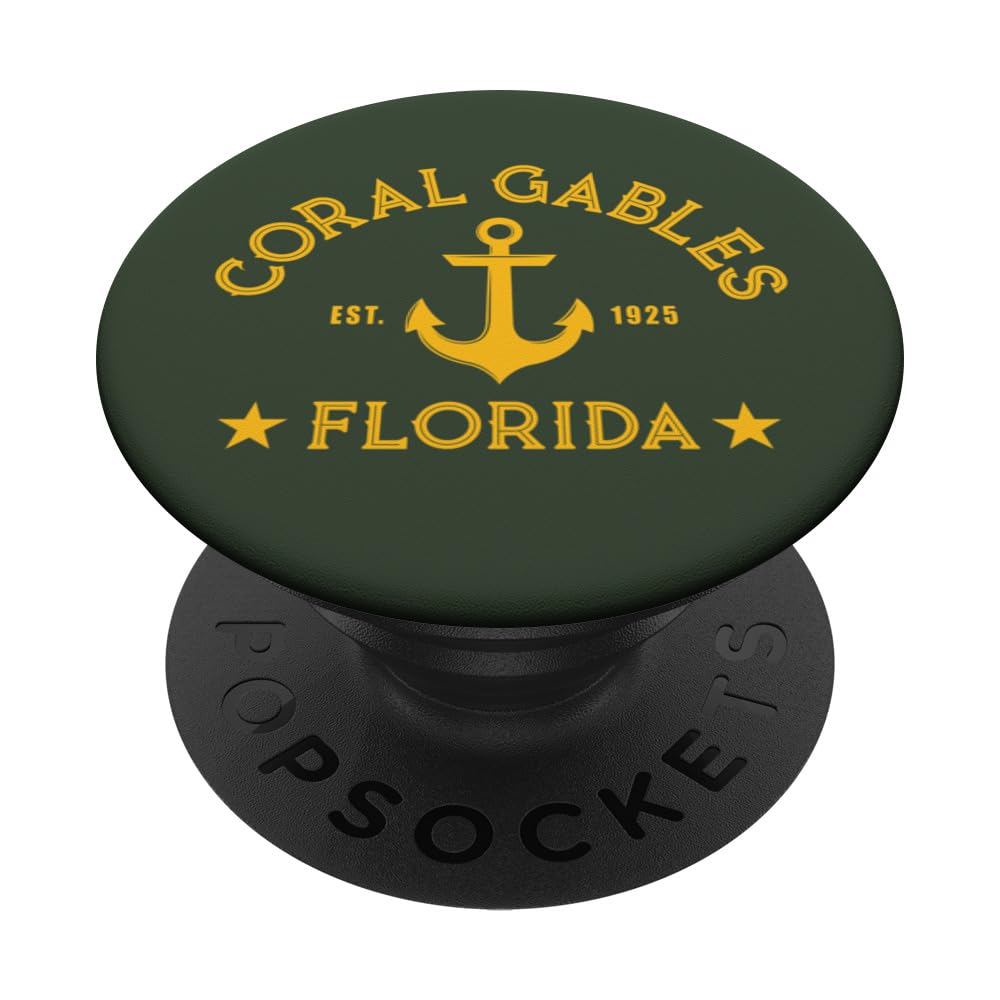 CORAL GABLES FL Nautical Design W. Anchor, Est 1925 PopSockets Swappable PopGrip