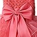 TiaoBug Baby Girls Flower Ruffled Princess Bowknot Wedding Pageant Christening Baptism Communion Party Dress Watermelon Red 12-18 Months