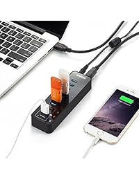 Anker hub de datos con 10 puertos de 60 vatios, con 7 puertos USB 3.0 y 3 puertos de carga PowerIQ para Macbook, Mac Pro mini, iMac, XPS, Surface Pro, iPhone 7, 6s Plus, iPad Air 2, Galaxy Series, Mobile HDD, y más