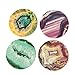 CoasterStone Absorbent Stone Coasters Multicolored Agates Assorted, 4-1/4
